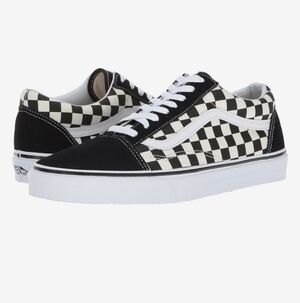 Vans Old Skool Suede and Canvas Sneakers Black and White Checker